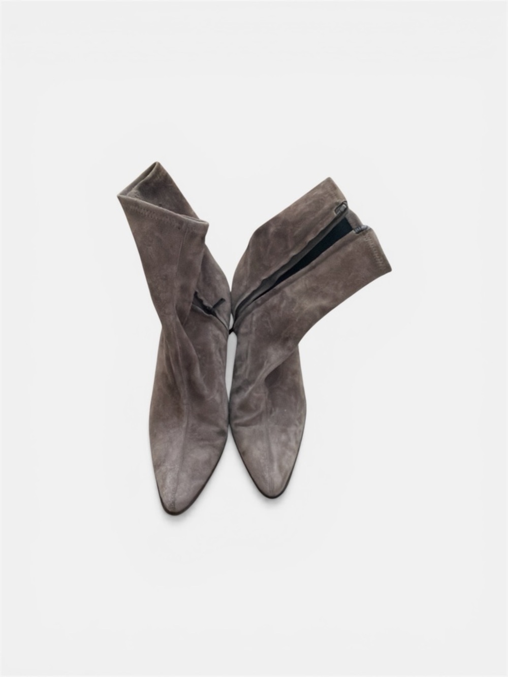 Vince Taupe Suede Pointed-Toe Ankle Boots